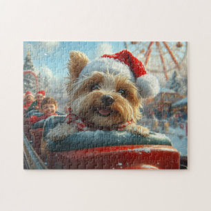 Puzzle Montaña Rusa Perro Terrier Biewer Navidad 
