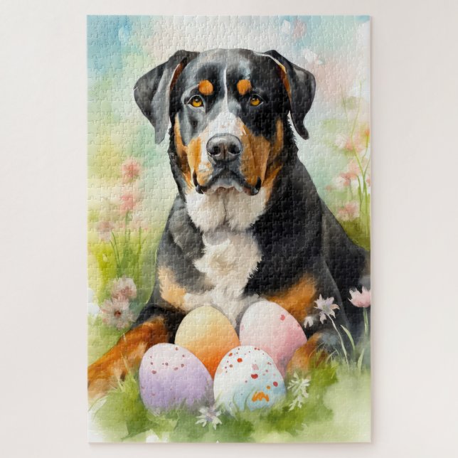 Puzzle Montaña Suiza Grande con Huevos de Pascua (Vertical)