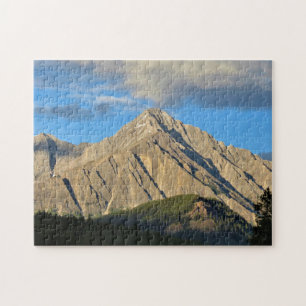 Puzzle Montaña y bosque asolados por poner sol