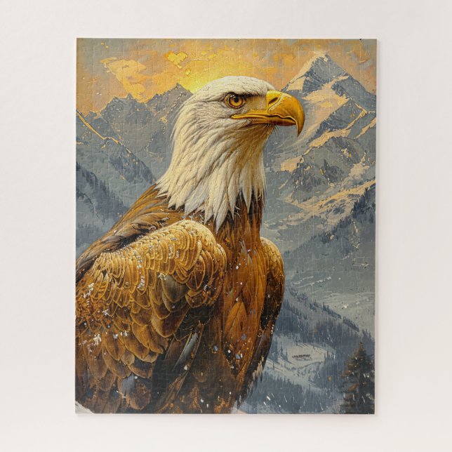 Puzzle Montañas acuáticas del águila calva (Vertical)