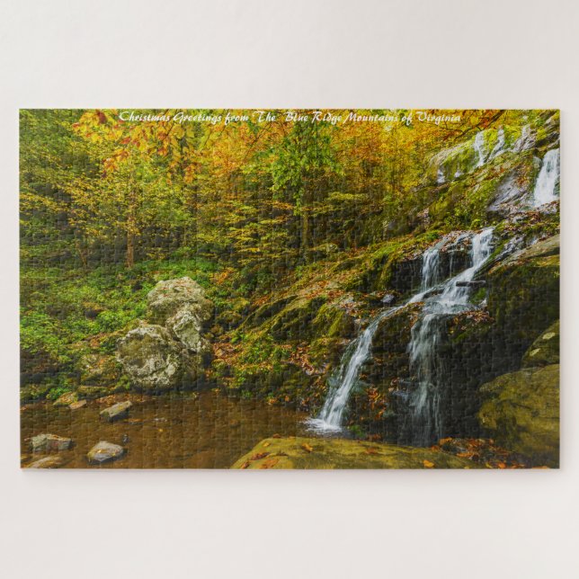 Puzzle Montañas Blue Ridge Virginia.Saludos de Navidad (Horizontal)