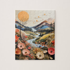 Puzzle Montañas, corrientes y flores silvestres
