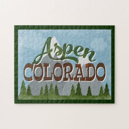 Puzzle Montañas de Aspen Colorado Fun Retro Snowy