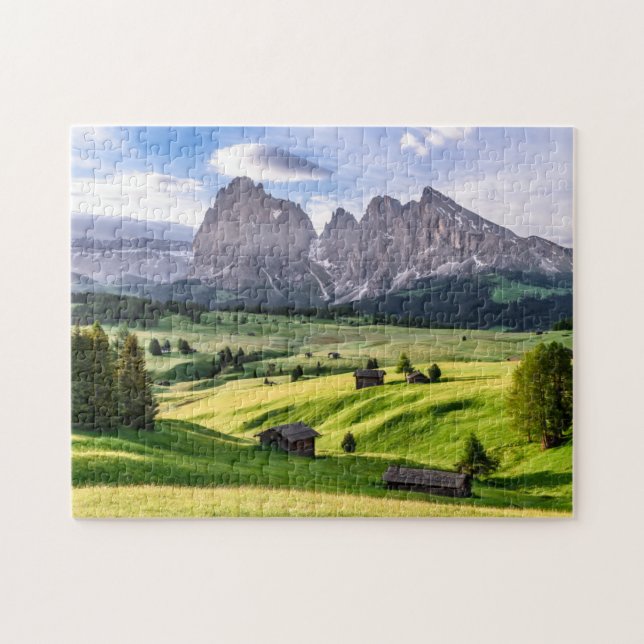 Puzzle Montañas de la dolomía de Seiser Alm el |, Italia (Horizontal)