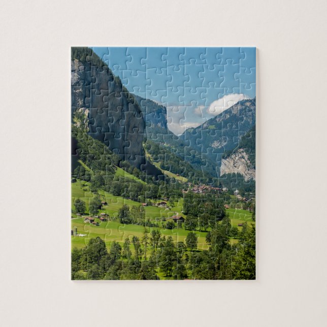 Puzzle Montañas de Lauterbrunnen - de Bernese - Suiza (Vertical)
