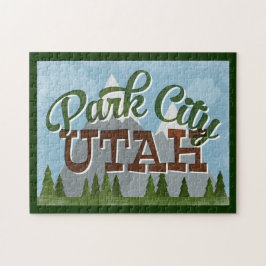 Puzzle Montañas del Park City Utah Fun Retro Snowy