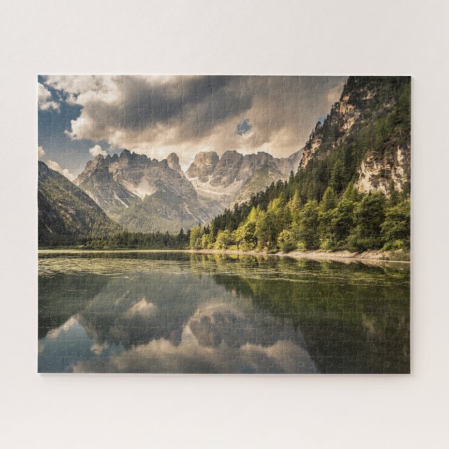 Puzzle Montañas | Lago Dürrensee, Dolomitas, Italia (Horizontal)