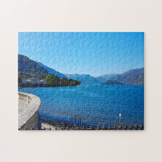 Puzzle Montañas paisajísticas del Lago Como Italia (Horizontal)