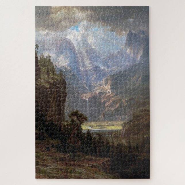 Puzzle Montañas rocosas, pico de Lander, Albert Bierstadt (Vertical)