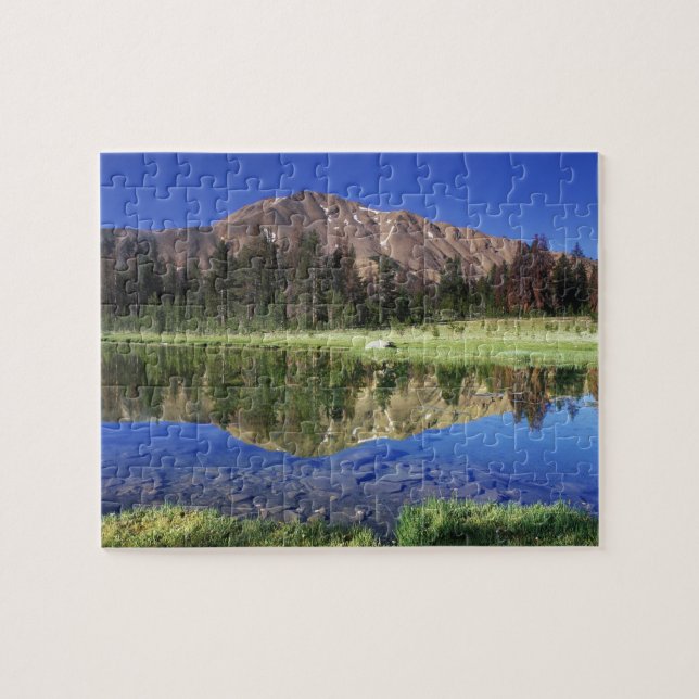 Puzzle Montañas Sawtooth reflejadas en Fourth of July (Horizontal)