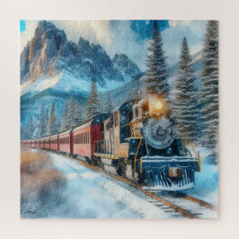 Puzzle Montañas y tren vintage