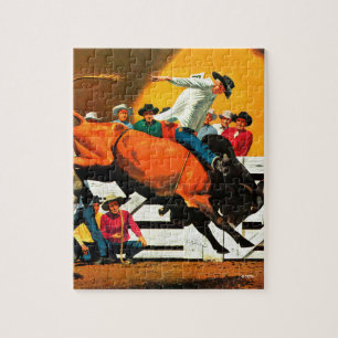 Puzzle Montar a caballo de Bull de Fred Ludekens