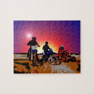 Puzzle Montar a caballo de la moto del motocrós del