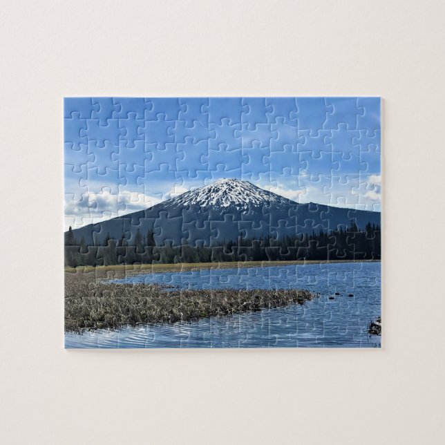 Puzzle Monte Bachelor en el lago Hosmer, OR (Horizontal)