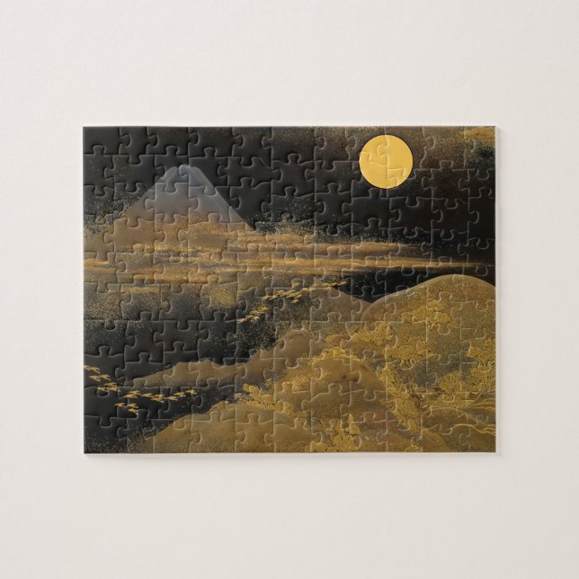 Puzzle Monte Fuji bajo la luz de la luna - Golden (Horizontal)
