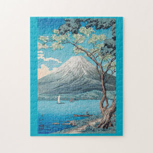 Puzzle Monte Fuji del lago Yamanaka, imprenta de H.Takaha