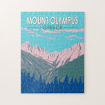 Puzzle Monte Olympus Grecia Viaje Arte Vintage<br><div class="desc">Monte Olimpo en un estilo de arte vectorial. El Monte Olimpo es la montaña más alta de Grecia. Forma parte del macizo de Olympus,  cerca del golfo Termal del mar Egeo.</div>