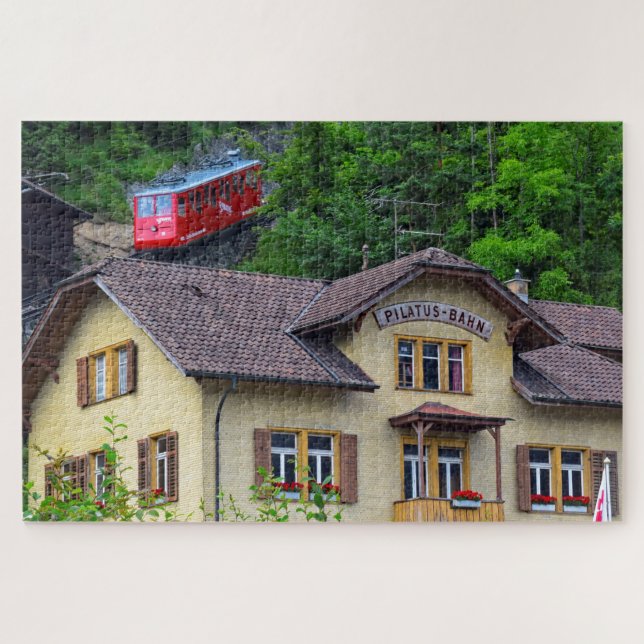 Puzzle Monte Pilatus Bahn - ferrocarril de diente - 20x30 (Horizontal)