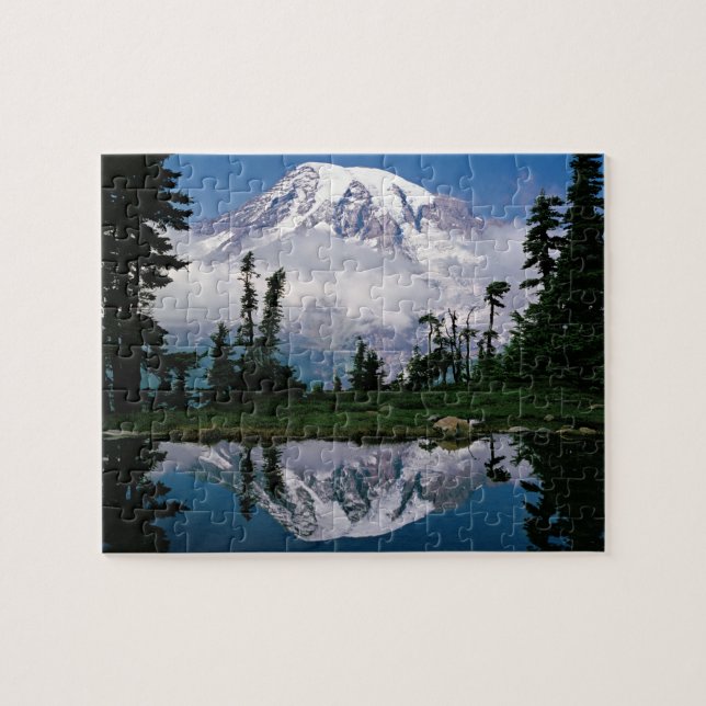 Puzzle Monte Rainier reflejado en un lago glaciar de mont (Horizontal)