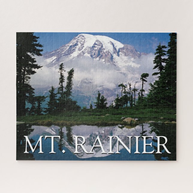 Puzzle Monte Rainier | reflejo en una laguna de montaña (Horizontal)