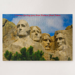 Puzzle Monte Rushmore Dakota del Sur. Saludos de Navidad