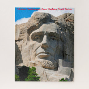 Puzzle Monte Rushmore Dakota del Sur. Saludos de Navidad