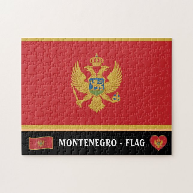 Puzzle Montenegro Bandera y Montenegro país / Montenegro (Horizontal)