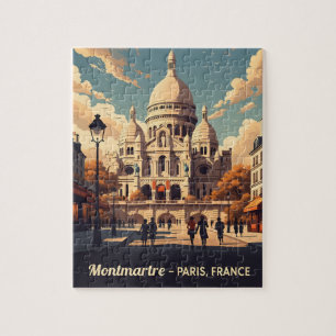 Puzzle Montmartre París con la basílica del Sagrado Coraz