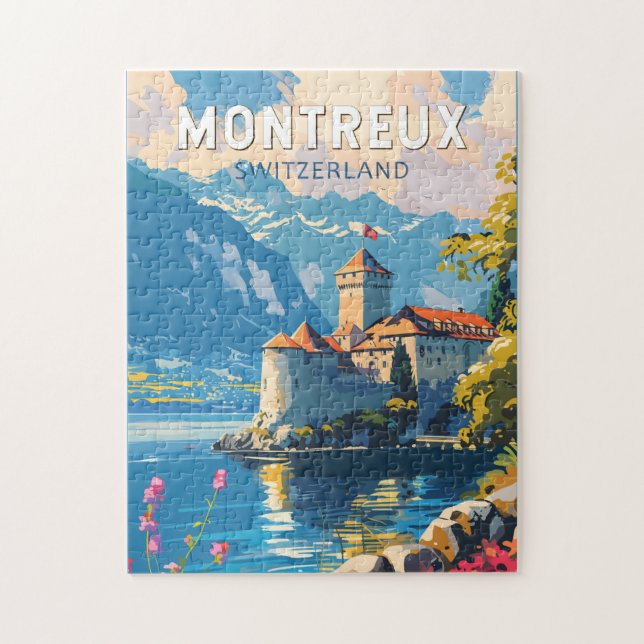 Puzzle Montreux Suiza Viaje con arte (Vertical)