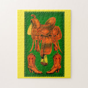 Puzzle Montura occidental y botas de vaquero