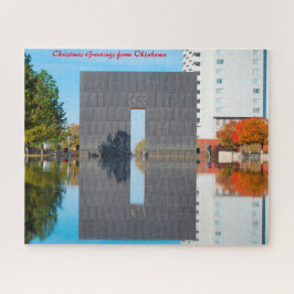 Puzzle Monumento en Oklahoma. Felicidades de Navidad