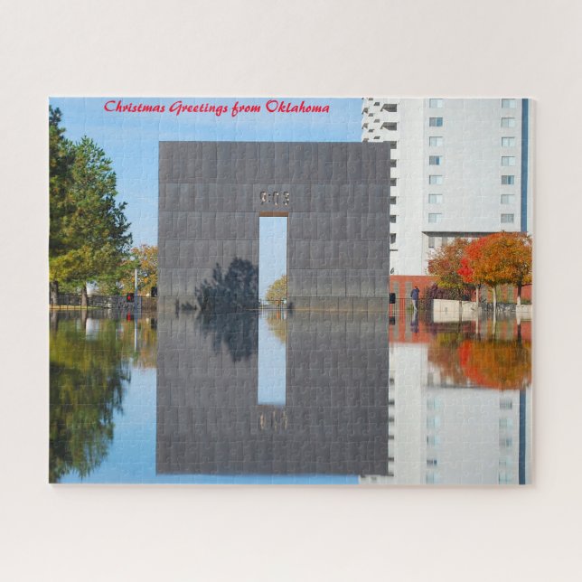 Puzzle Monumento en Oklahoma. Felicidades de Navidad (Horizontal)
