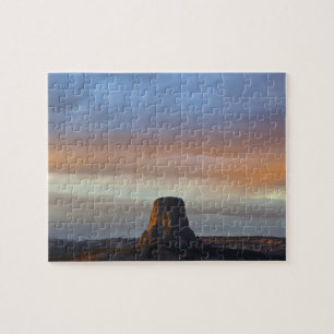 Puzzle Monumento Nacional Devils Tower, Tormenta al Atard