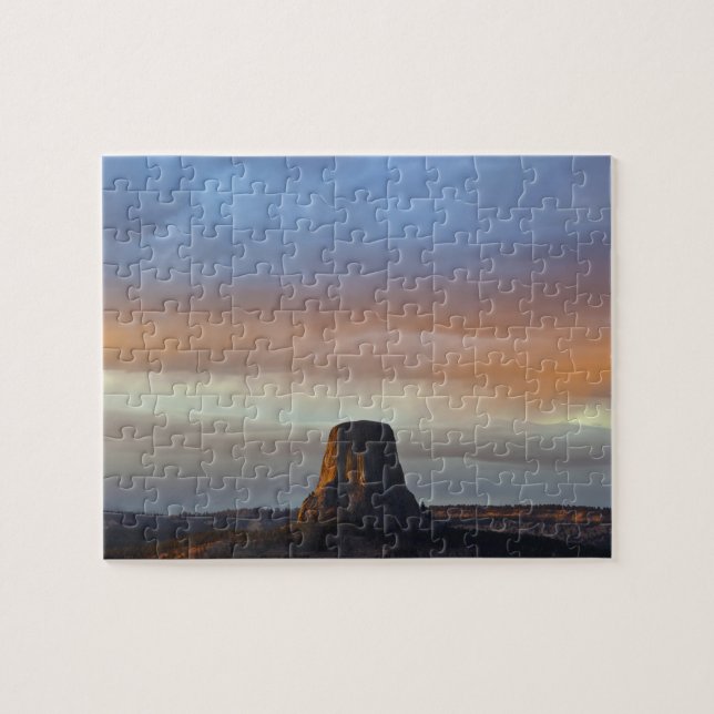 Puzzle Monumento Nacional Devils Tower, Tormenta al Atard (Horizontal)