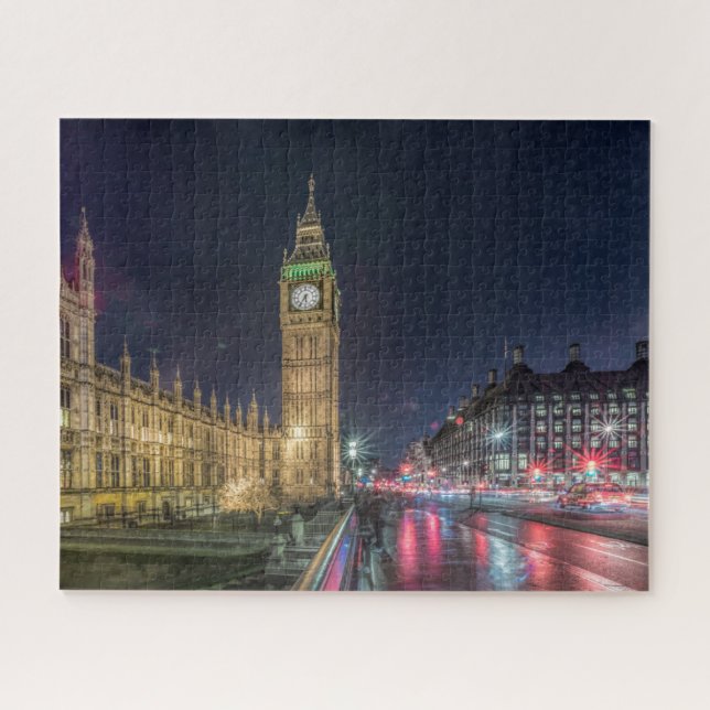 Puzzle Monumentos | Big Ben de noche (Horizontal)