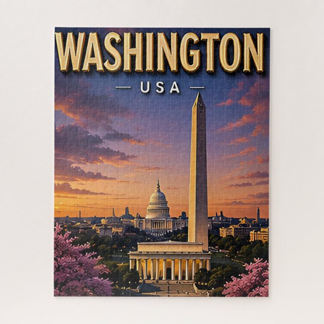 Puzzle Monumentos de Washington DC Capitol Skyline (Vertical)