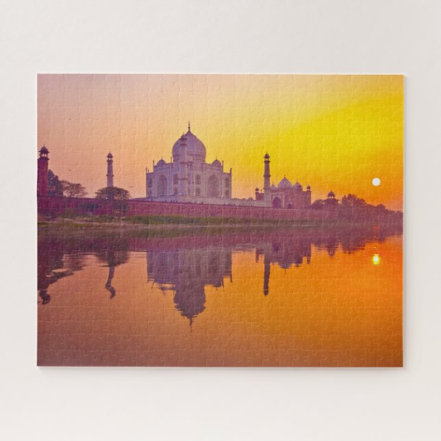 Puzzle Monumentos | Taj Mahal al atardecer (Horizontal)