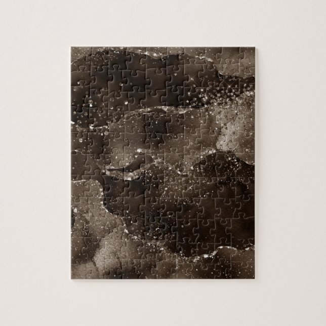 Puzzle Moody Agate | Café Brown Golden Bronze Taupe (Vertical)