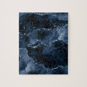 Puzzle Moody Agate   Purpurina de imitación azul de acero