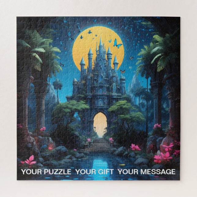 Puzzle Moody Blue Castle Fantasy (Vertical)