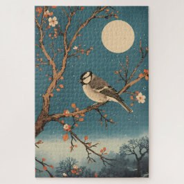 Puzzle - Moonlit Bird on Blossom Branch