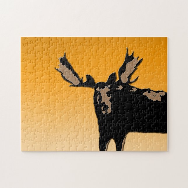 Puzzle Moose al atardecer - Original Wildlife Art (Horizontal)