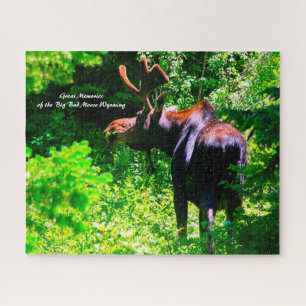 Puzzle Moose en Grand Tetons. Saludos navideños Jigsaw