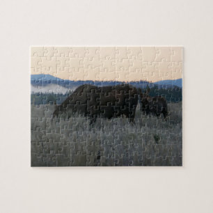 Puzzle Moose Grazing al amanecer en Grand Teton