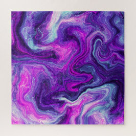 Puzzle Morado, azul, marble rosado, arte fluido