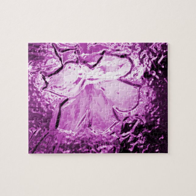 Puzzle Morado de flores de vidrio (Horizontal)