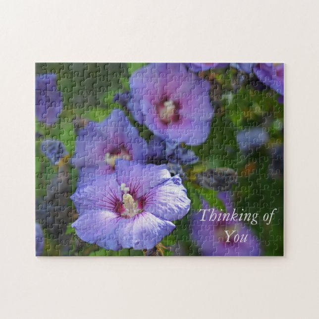Puzzle Morado Hibiscus Garden Flores pensando en ti (Horizontal)