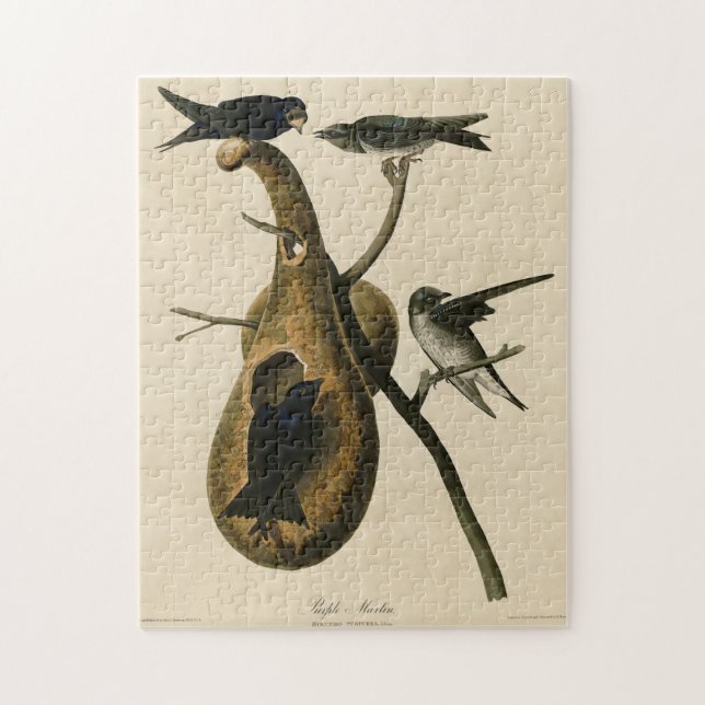 Puzzle Morado Martín de los pájaros de América de Audubon (Vertical)