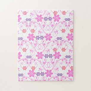 Puzzle Morado y rosa floral moderna