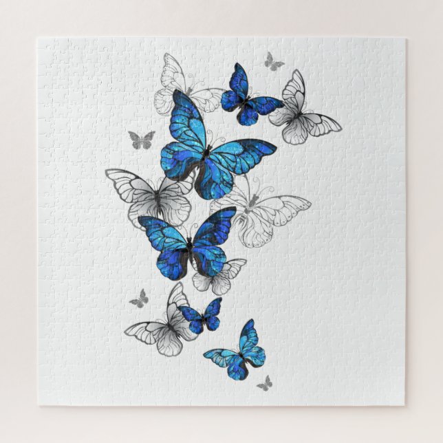 Puzzle Morfo de las mariposas voladoras azules (Vertical)